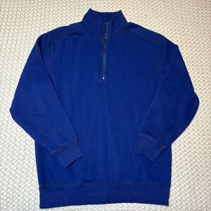 Roundtree & Yorke Trademark Quarter-Zip Medium Navy Blue Pullover Sweater fleece